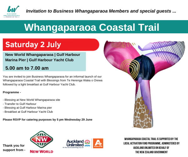Whangaparaoa Coastal Trail Blessing invite